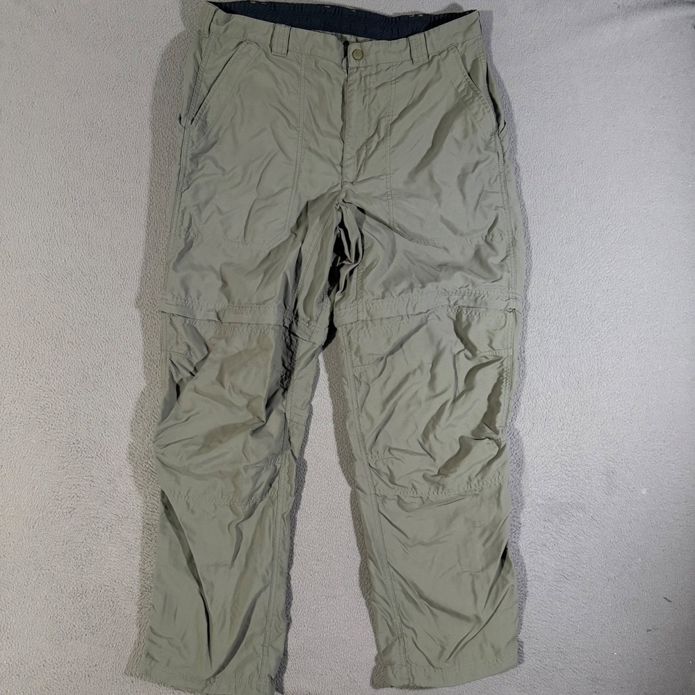 Vintage L.L. Bean Convertible Hiking Pants Mens‎ L Reg Nylon Olive Green Outdoor